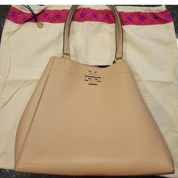 Tory Burch Bags Tory Burch Mcgraw Carryall Leather Tote Devon Sand